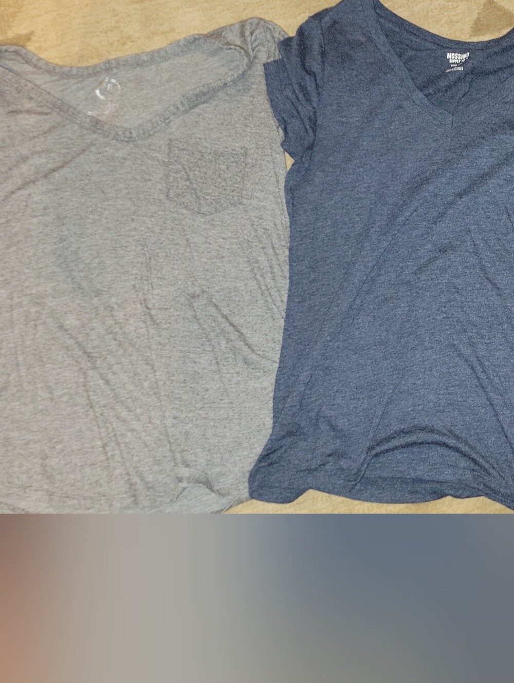 Woman's Heather Gray and Navy Crewneck T-Shirts